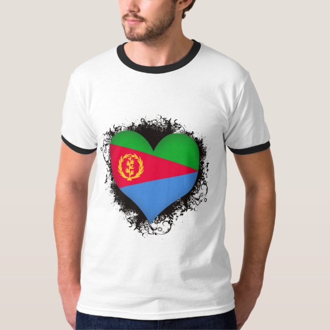 T-shirts Vintage eu amo Eritrea (Frente)