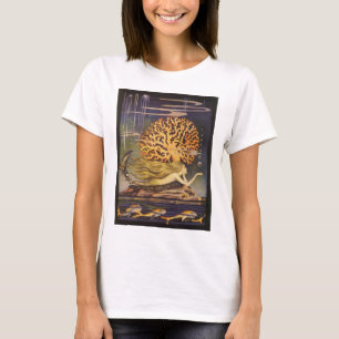 T-shirts Vintage Fairy Tale, Pequena Sereia no Oceano Coral