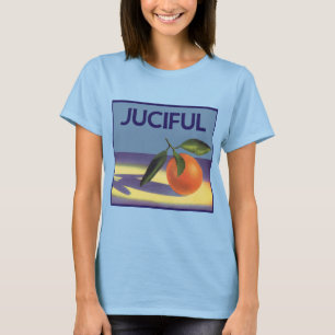 T-shirts Vintage Fruta Crate Label Art, Laranjas Juciosas