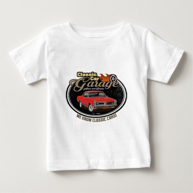 T-shirts Vintage Garage com GTO (Frente)