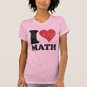 T-shirts Vintage I Love Math Ladies Twofer Sheer (Fit)
