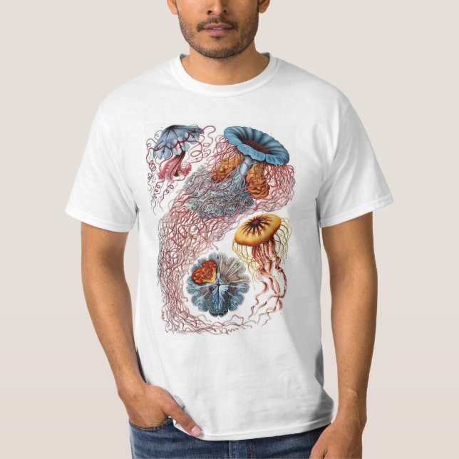 T-shirts Vintage Jellyfish, de Ernst Haeckel, Discomedusae (Frente)