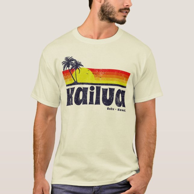 T-shirts Vintage Kailua Oahu Hawaii (Frente)