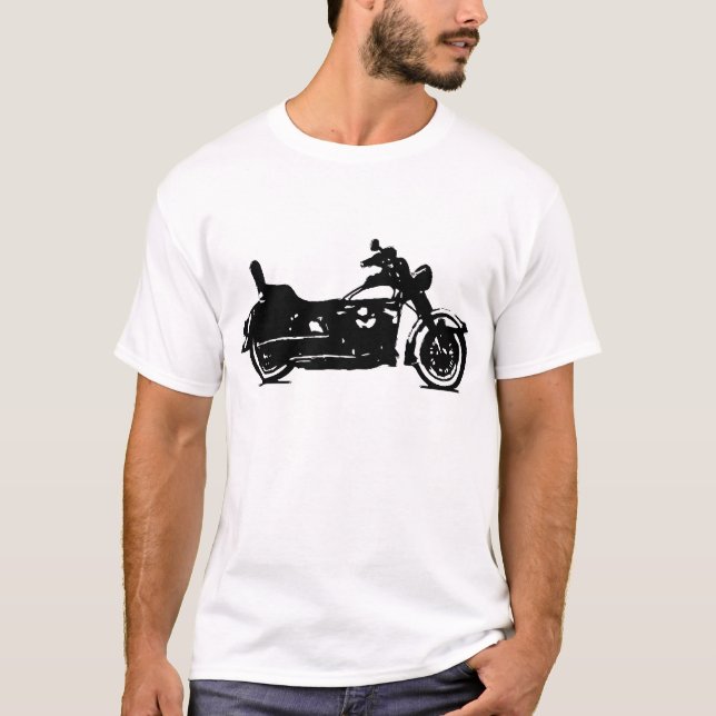 T-shirts Vintage Motorcycle Shadow (Frente)