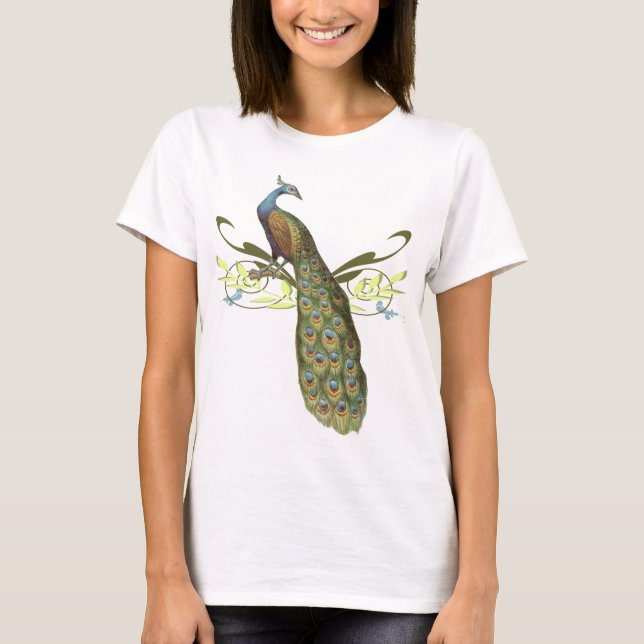 T-shirts Vintage Peacock (Frente)