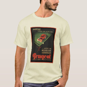 T-shirts Vintage Peugeot Ad - Parceiro Comme sur un billard