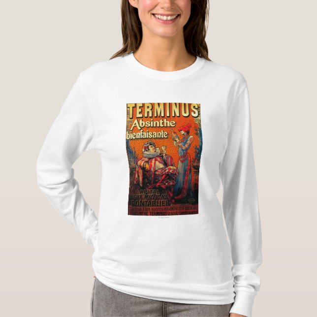T-shirts Vintage PosterEurope do absinto do término (Frente)