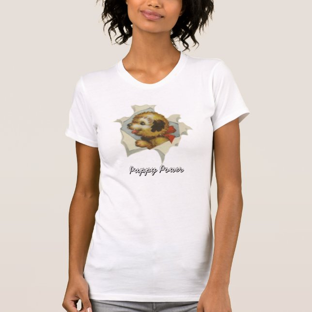 T-shirts Vintage Puppy Surpise T Shirt (Frente)