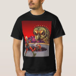 T-shirts Vintage Science Fiction Giant Centipede Insect War<br><div class="desc">Ilustração vinda de aliens futuristas e robôs imagem de ficção científica. Uma cena clássica de ficção científica em quadrinhos retrô,  com astronautas com armas laser lutando e batendo num monstro enorme. Um inseto assustador de centípede com 100 patas!</div>