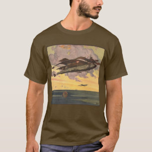 T-shirts Vintage Science Fiction Seaplane Airplane