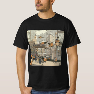 T-shirts Vintage Science Fiction Urban Paris, Steam Punk