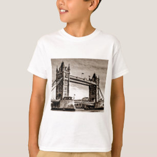 T-shirts Vintage Sepia London Tower Bridge