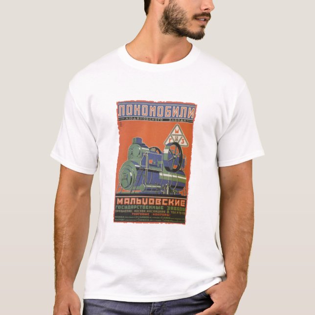 T-shirts Vintage soviet locomotive ad (Frente)