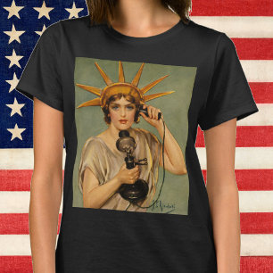 T-shirts Vintage Statue of Liberty, WWI Patriotic War Ad
