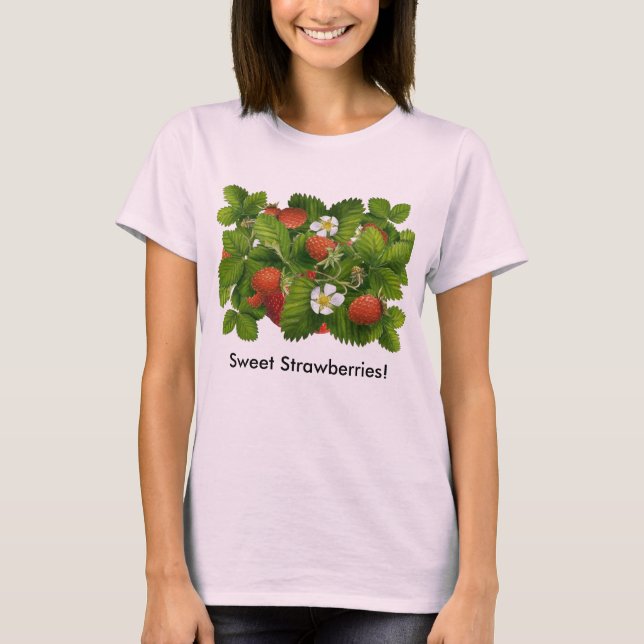 T-shirts Vintage Strawberry Plant (Frente)