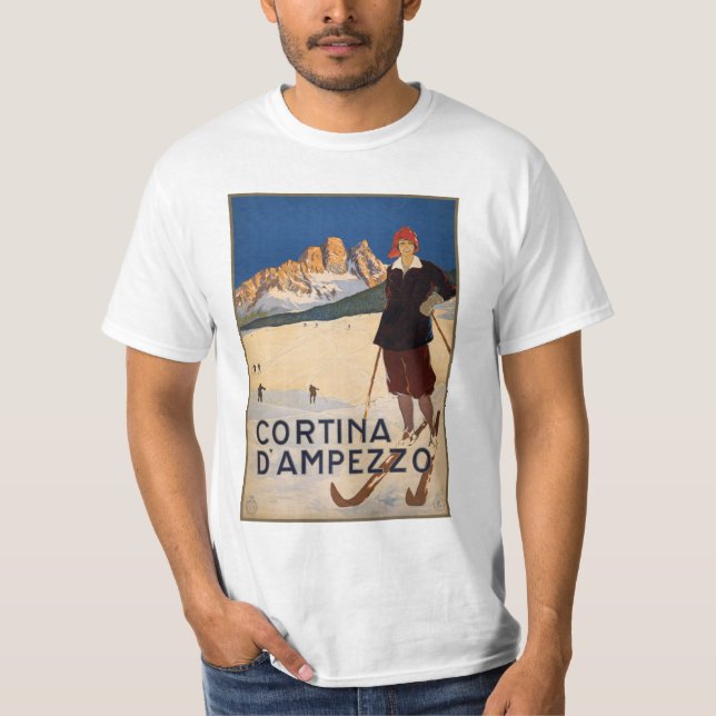T-shirts Vintage, vestuário italiano dos Alpes (Frente)