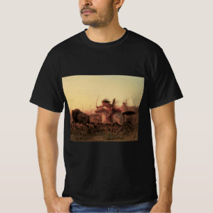 T-shirts Vintage West, Indian Buffalo Hunt por Charles Wima