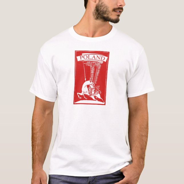 T-shirts Vintage Winged Hussar polonês (Frente)