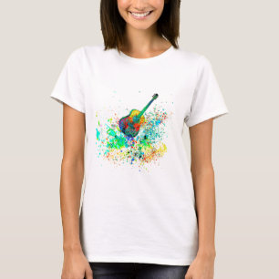 T-shirts Violão e acordes respingam