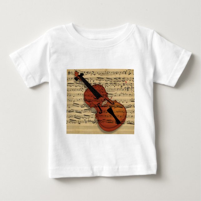 T-shirts Violin Vintage Music (Frente)