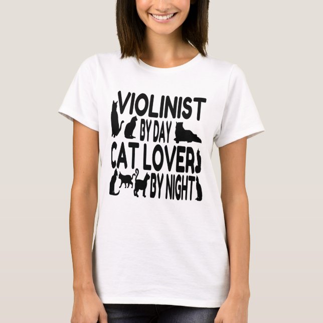 T-shirts Violinista do Cat Lover (Frente)