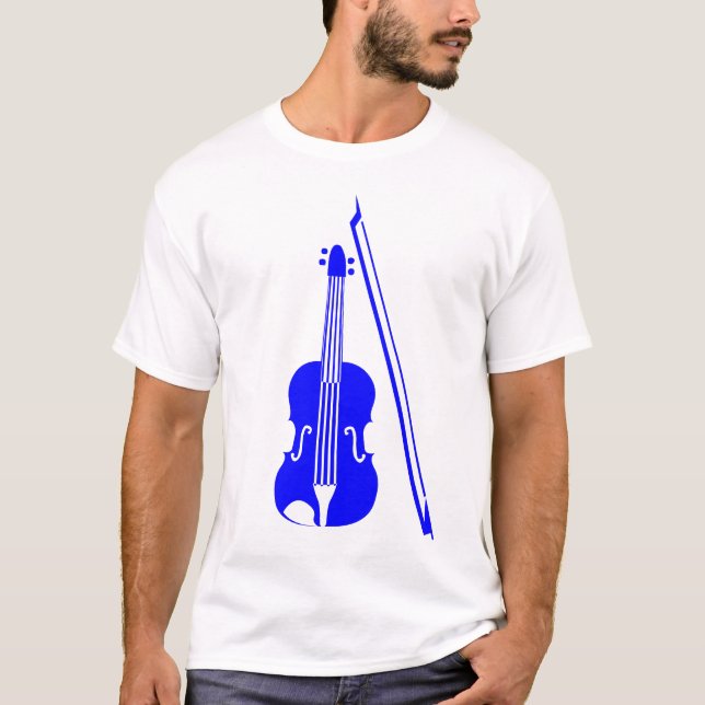 T-shirts Violino - Azul (Frente)