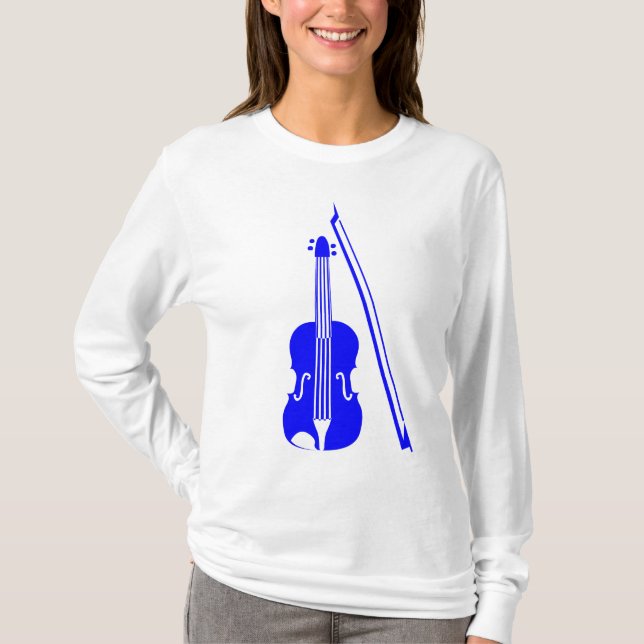 T-shirts Violino - Azul (Frente)