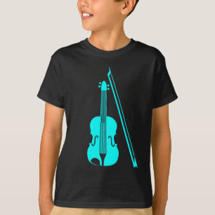 T-shirts Violino - ciano