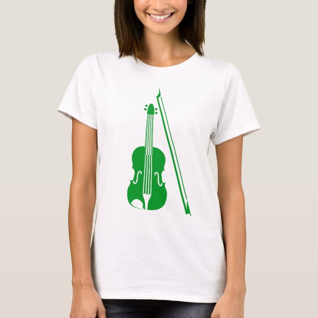 T-shirts Violino - Verde-Grama (Frente)