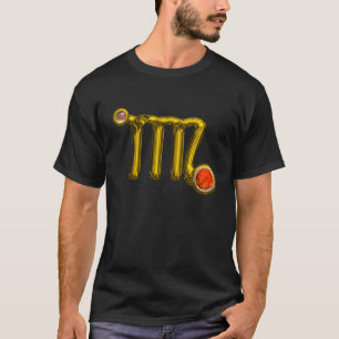 T-SHIRTS VIRGEM / JOIA DO SINAL DO ZODIÁCO EM OURO, ÁGATA L