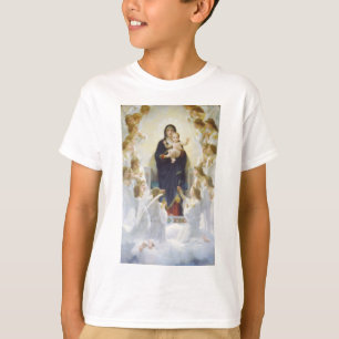 T-shirts Virgem Maria e Jesus com anjos