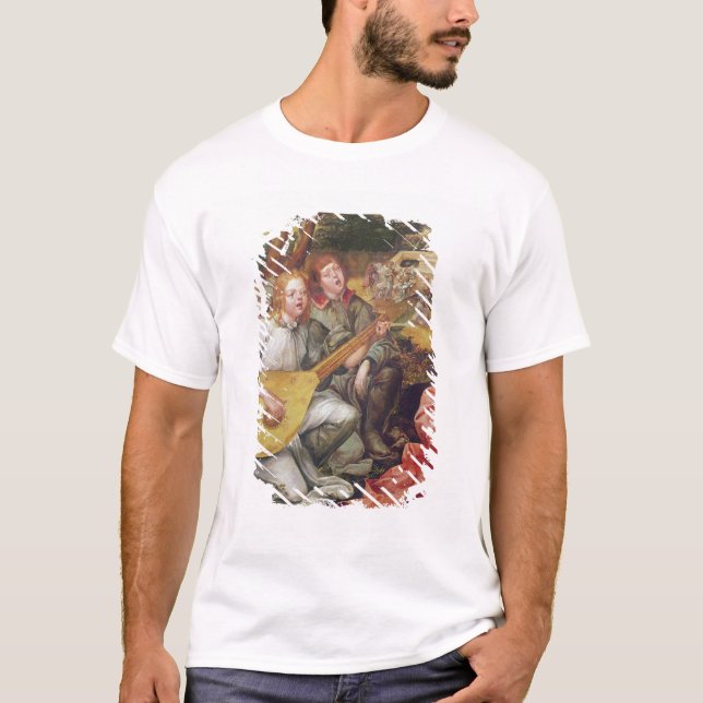 T-shirts Virgin e criança com anjos (Frente)