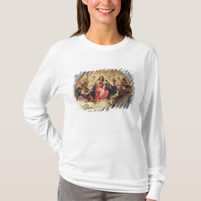 T-shirts Virgin e criança com músicos do anjo (Frente)