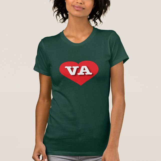 T-shirts Virginia Red Heart - Eu amo VA (Frente)