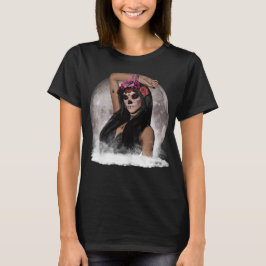 T-shirts Visão de Crânio de Açúcar Olhos Roxos sob Lua Chei