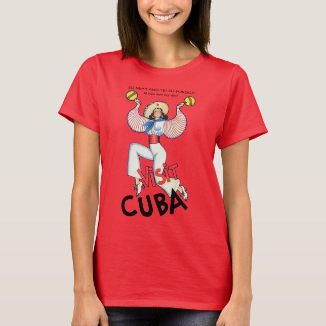 T-shirts Visite Cuba Girl (Frente)