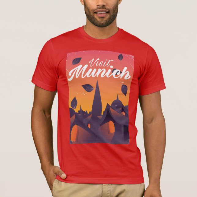 T-shirts Visite poster de viagens de Munique Alemanha (Frente)