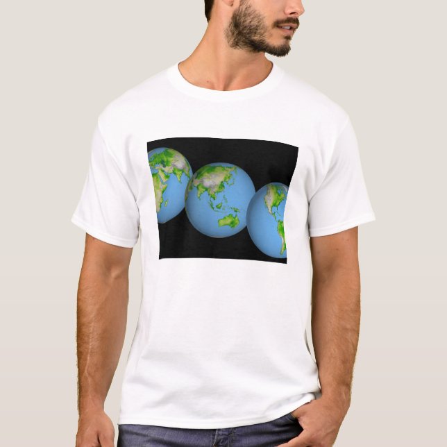 T-shirts Visões topográficas do mundo (Frente)