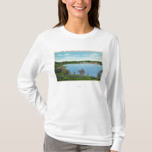 T-shirts Vista da cidade da estrada ocidental do lago