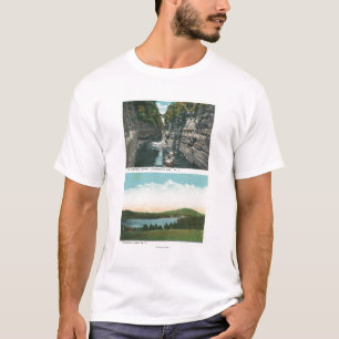 T-shirts Vista da falha de Ausable e do lago Saranac