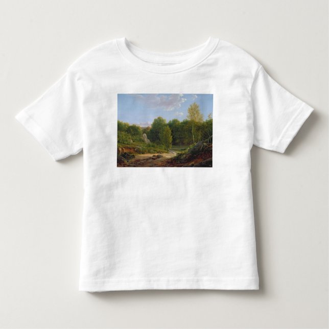 T-shirts Vista da floresta de Fontainebleau, 1829 (Frente)