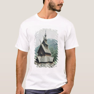 T-shirts Vista da igreja do stave de Borgund, c.1150