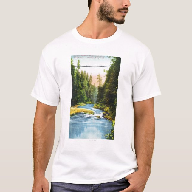 T-shirts Vista da ponte de suspensão de Capilano # 2 (Frente)
