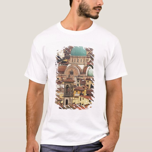 T-shirts Vista de Florença, Itália da Piazza (Frente)