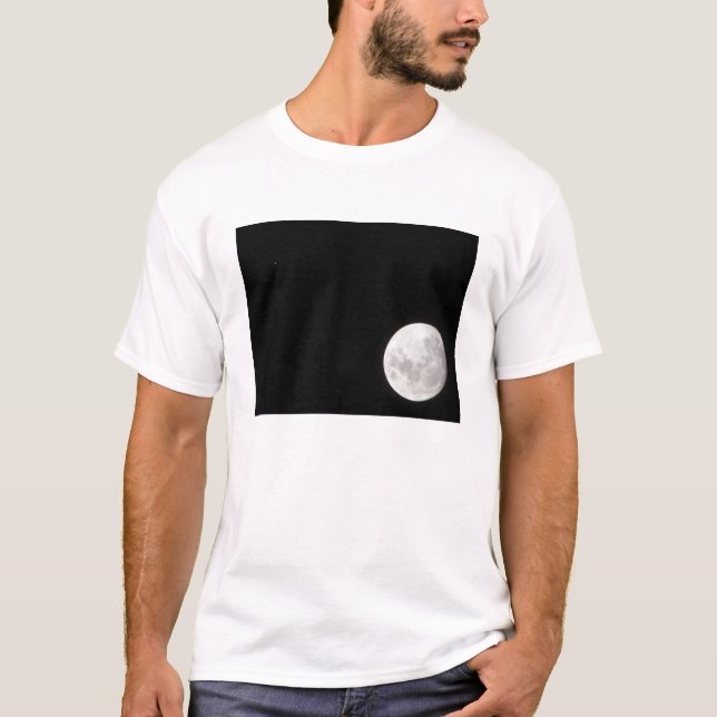T-shirts Vista de um Lua de cheio, também mostra Marte (Frente)