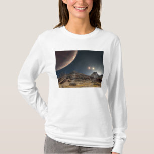 T-shirts Vista de uma lua hipotética na órbita