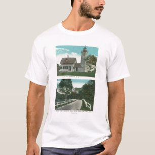 T-shirts Vista do farol de Champlain do lago