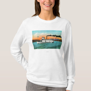T-shirts Vista do insecto do navio a vapor no lago
