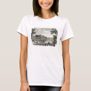 T-shirts Vista do lago da caminhada do centro no garde