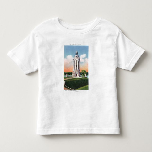 T-shirts Vista do monumento do memorial de Champlain (Frente)